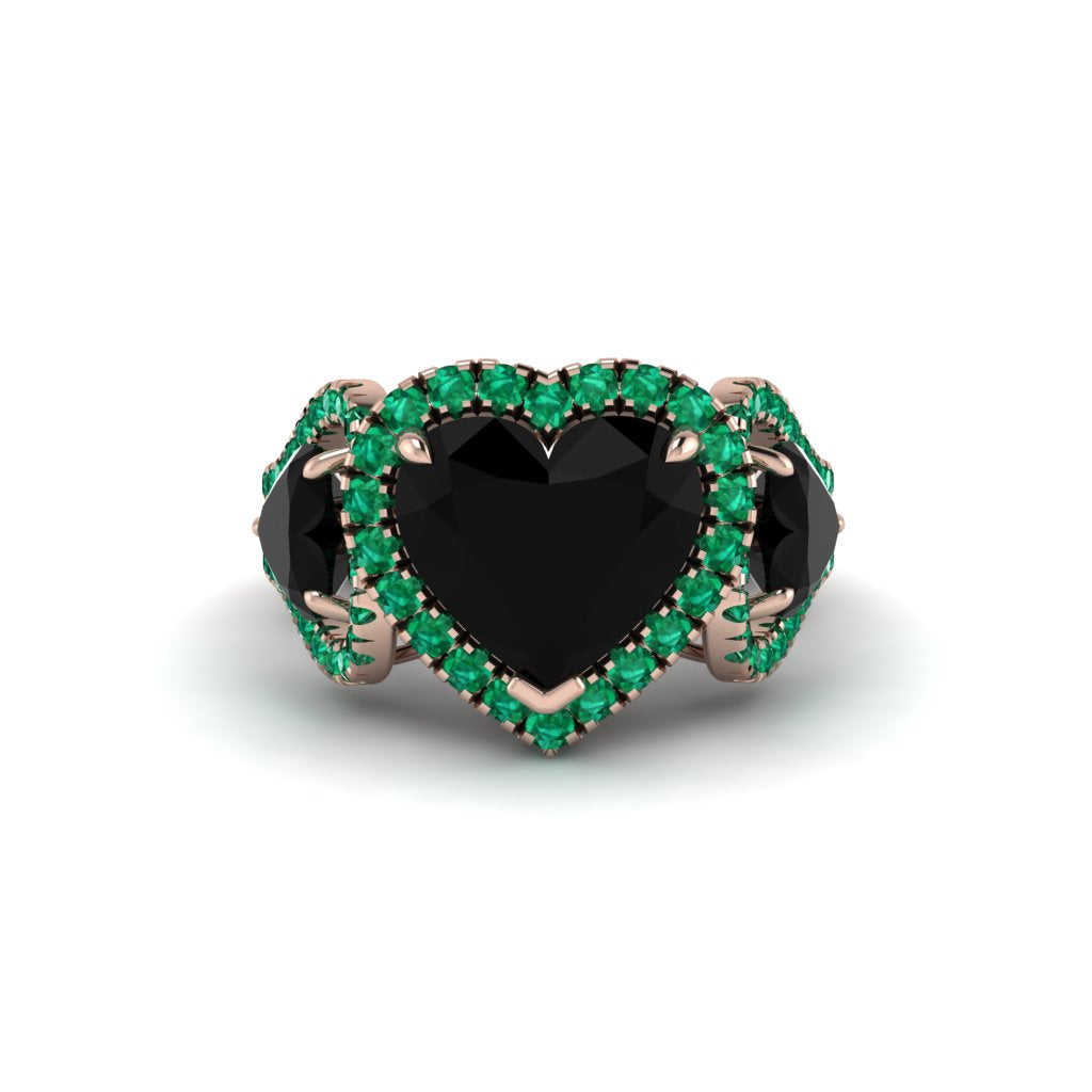 Black Diamond Eternal Heartbeat Engagement Ring - Aylin No. 23