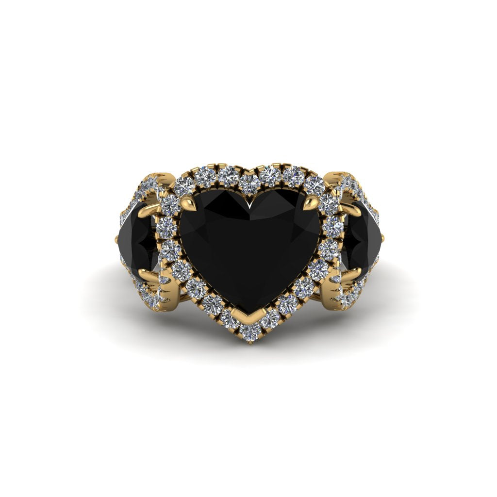 Black Diamond Eternal Heartbeat Engagement Ring - Aylin No. 7