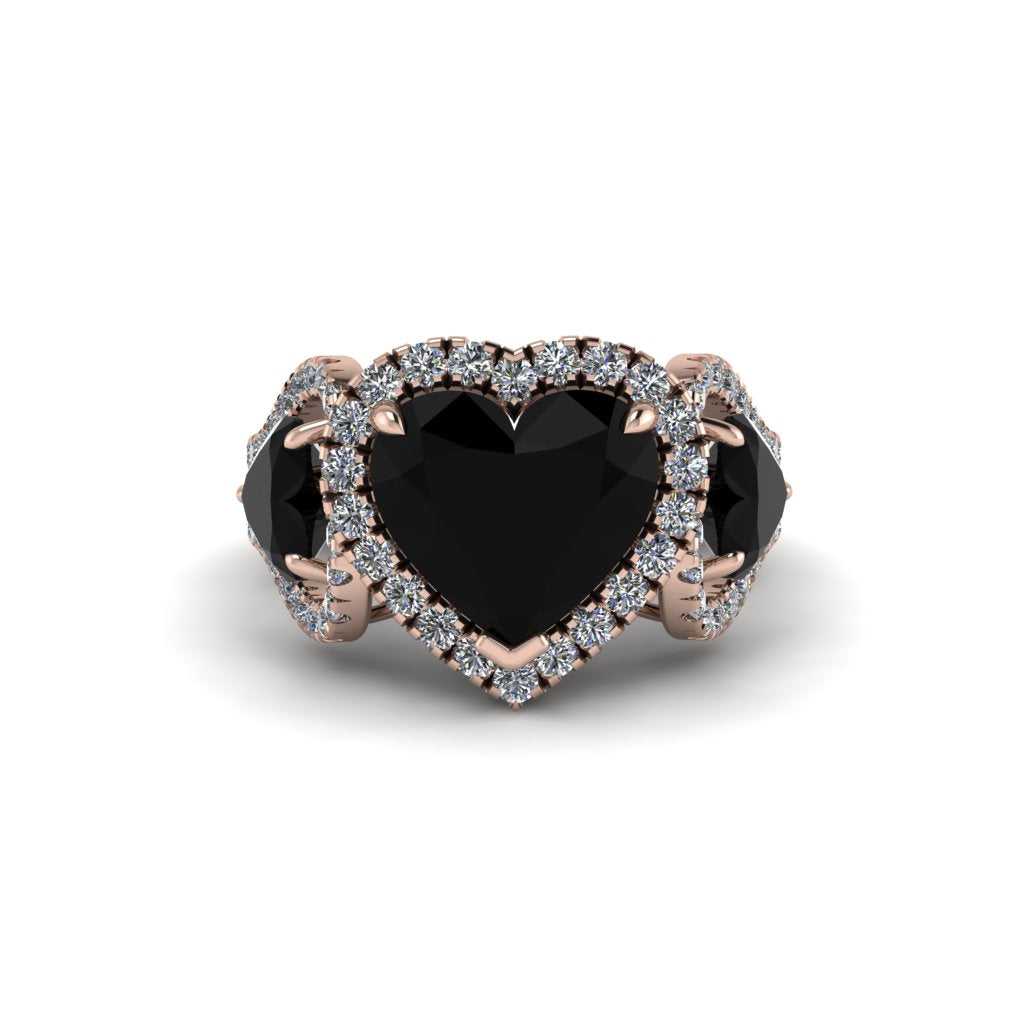 Black Diamond Eternal Heartbeat Engagement Ring - Aylin No. 8