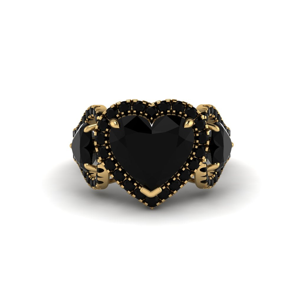 Black Diamond Eternal Heartbeat Engagement Ring - Aylin No. 37