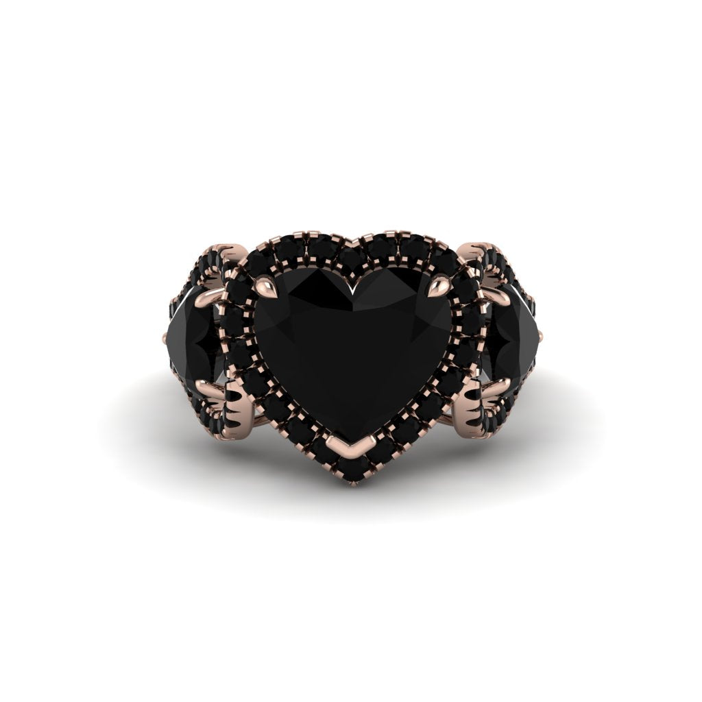 Black Diamond Eternal Heartbeat Engagement Ring - Aylin No. 38