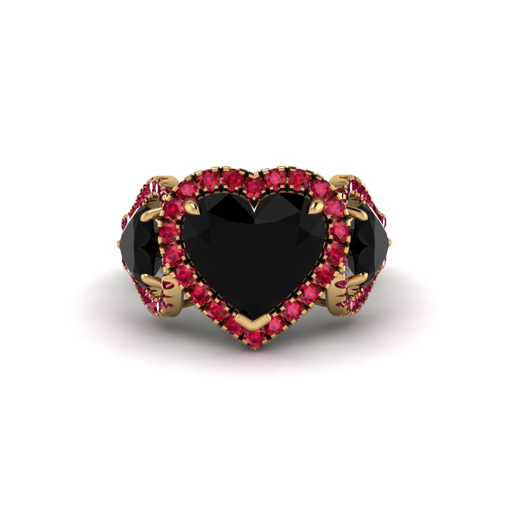 Black Diamond Eternal Heartbeat Engagement Ring - Aylin No. 52