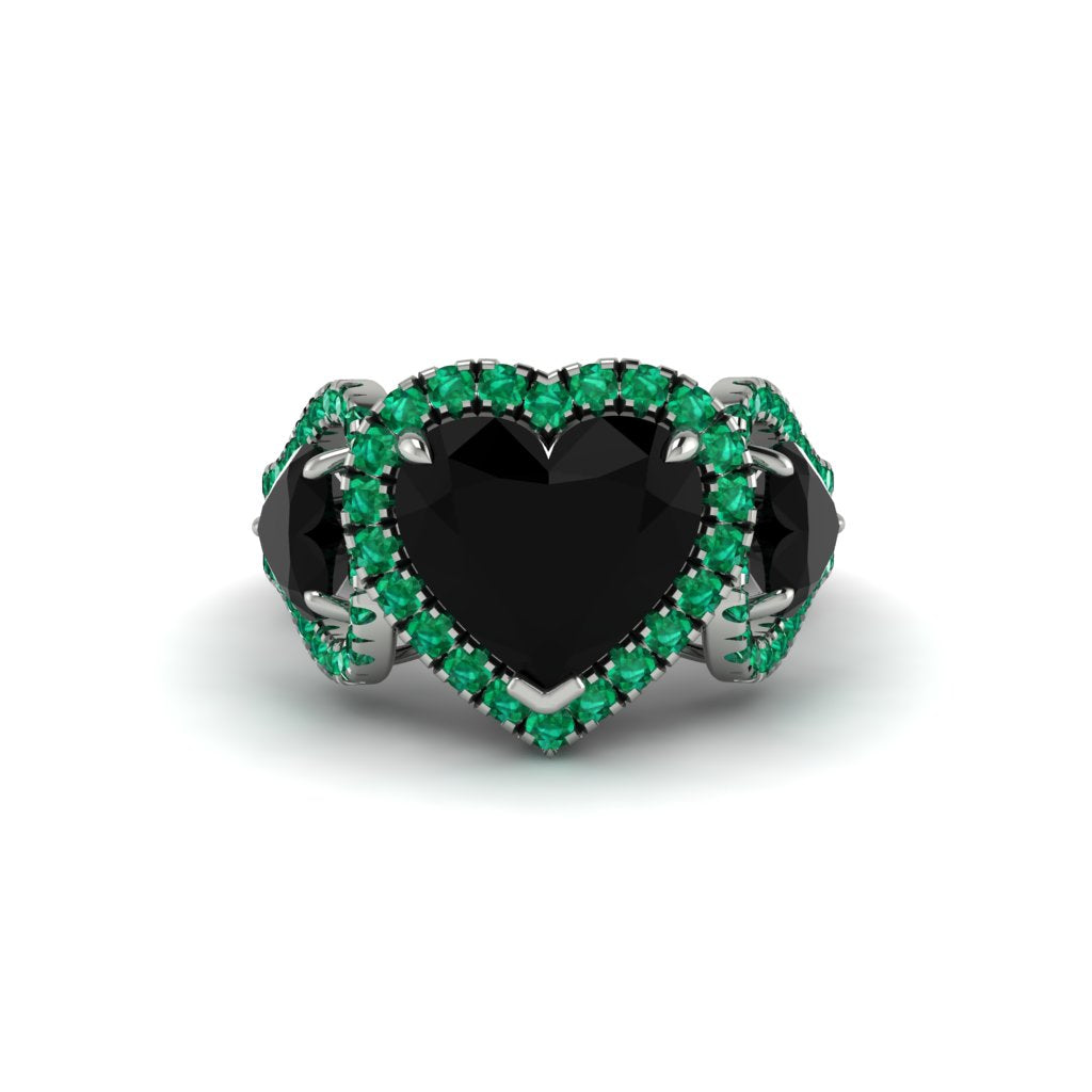 Black Diamond Eternal Heartbeat Engagement Ring - Aylin No. 24
