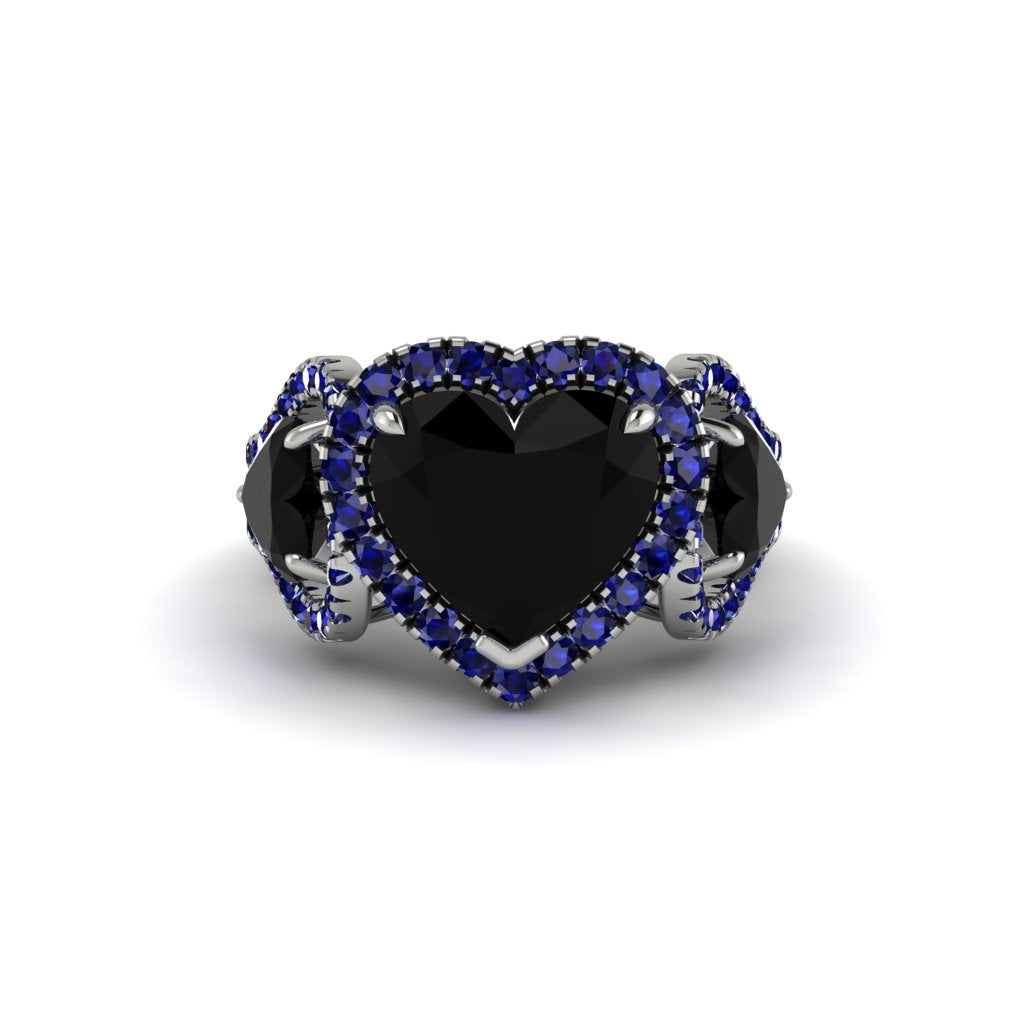 Black Diamond Eternal Heartbeat Engagement Ring - Aylin No. 69