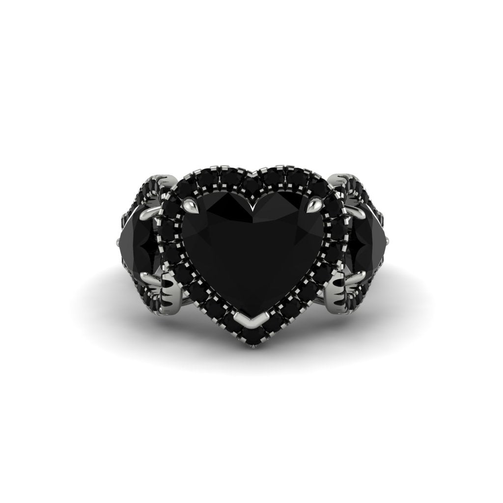 Black Diamond Eternal Heartbeat Engagement Ring - Aylin No. 39