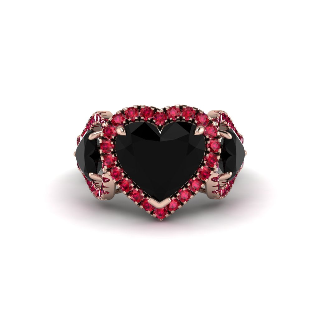Black Diamond Eternal Heartbeat Engagement Ring - Aylin No. 53