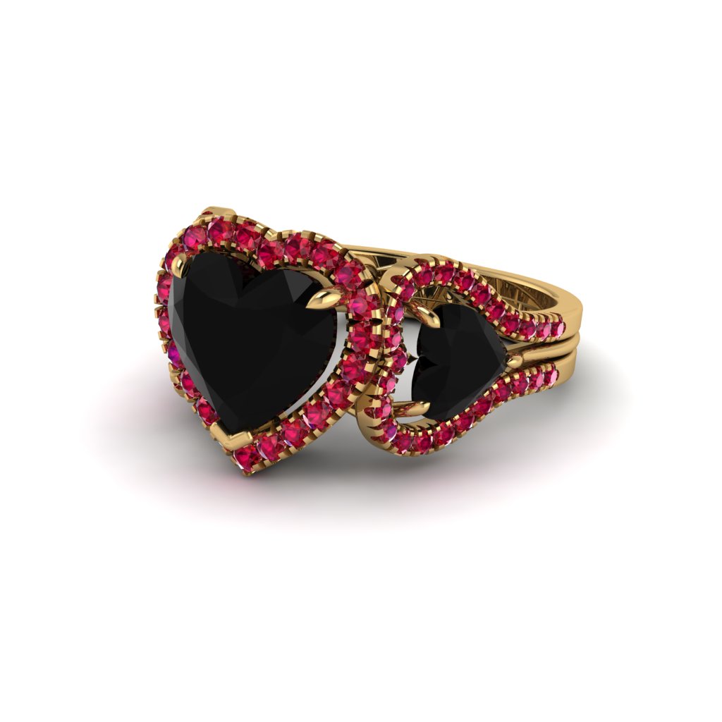 Black Diamond Eternal Heartbeat Engagement Ring - Aylin No. 52