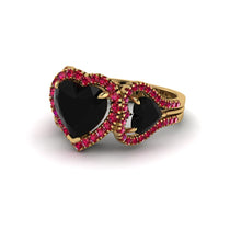 Black Diamond Eternal Heartbeat Engagement Ring - Aylin No. 52 image 1