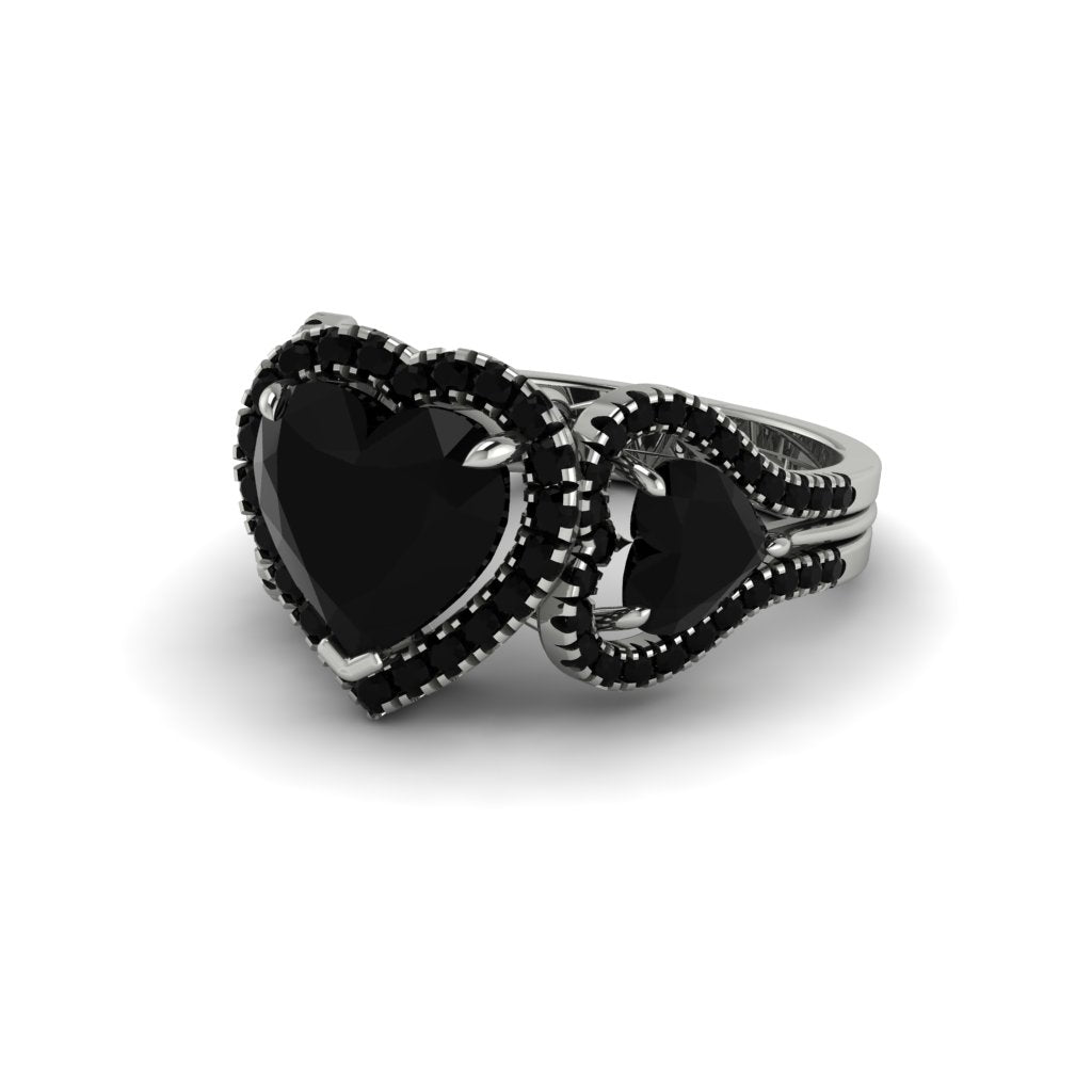 Black Diamond Eternal Heartbeat Engagement Ring - Aylin No. 39