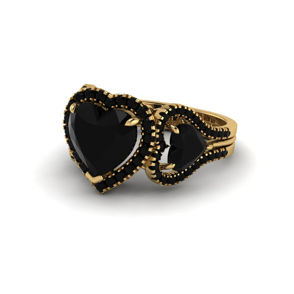 Black Diamond Eternal Heartbeat Engagement Ring - Aylin No. 37