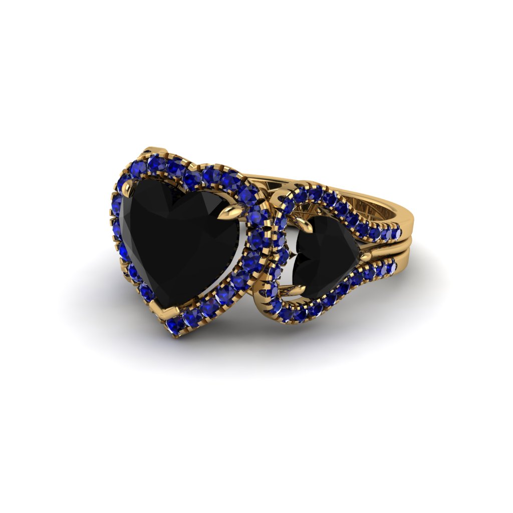 Black Diamond Eternal Heartbeat Engagement Ring - Aylin No. 67