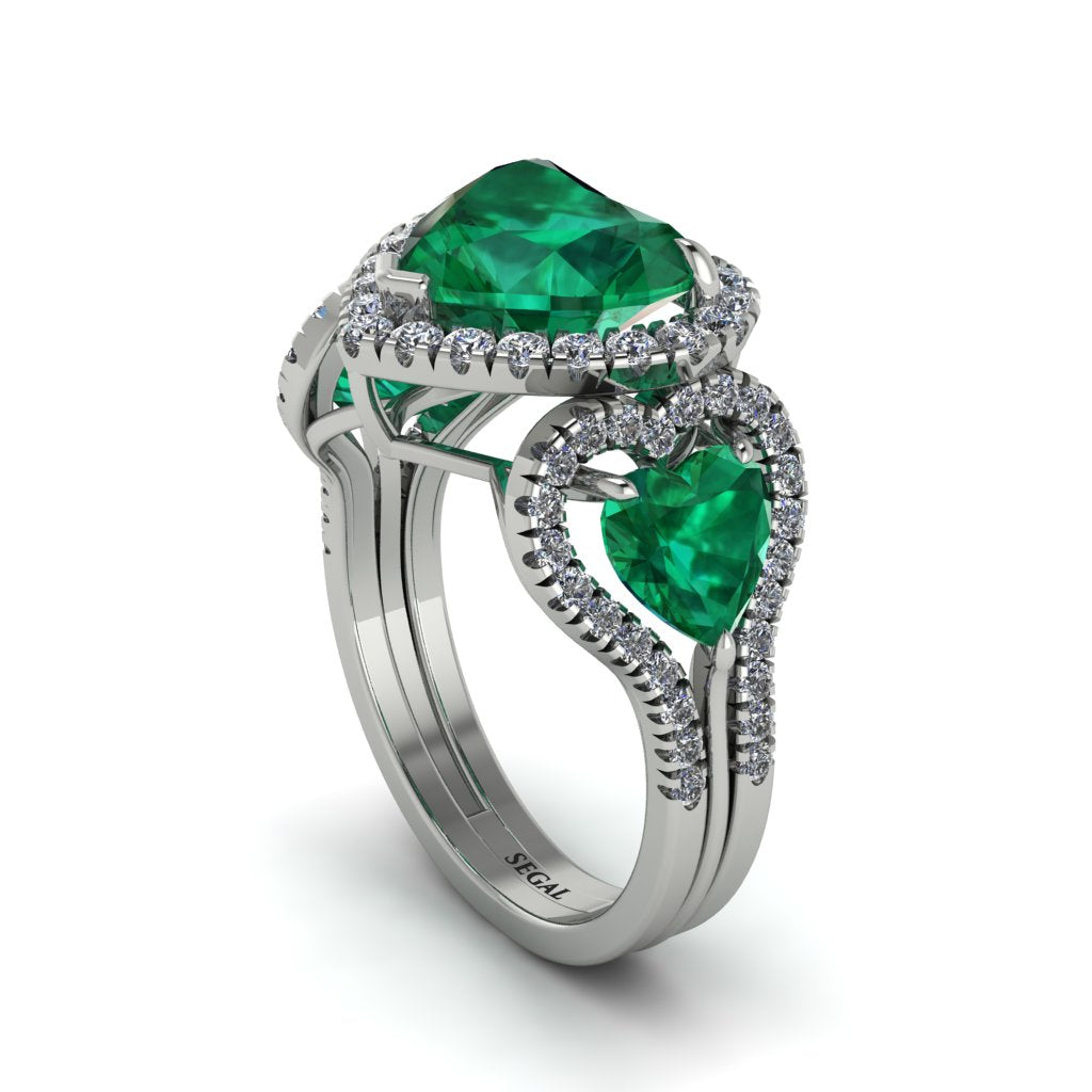 Emerald Eternal Heartbeat Engagement Ring - Aylin No. 6