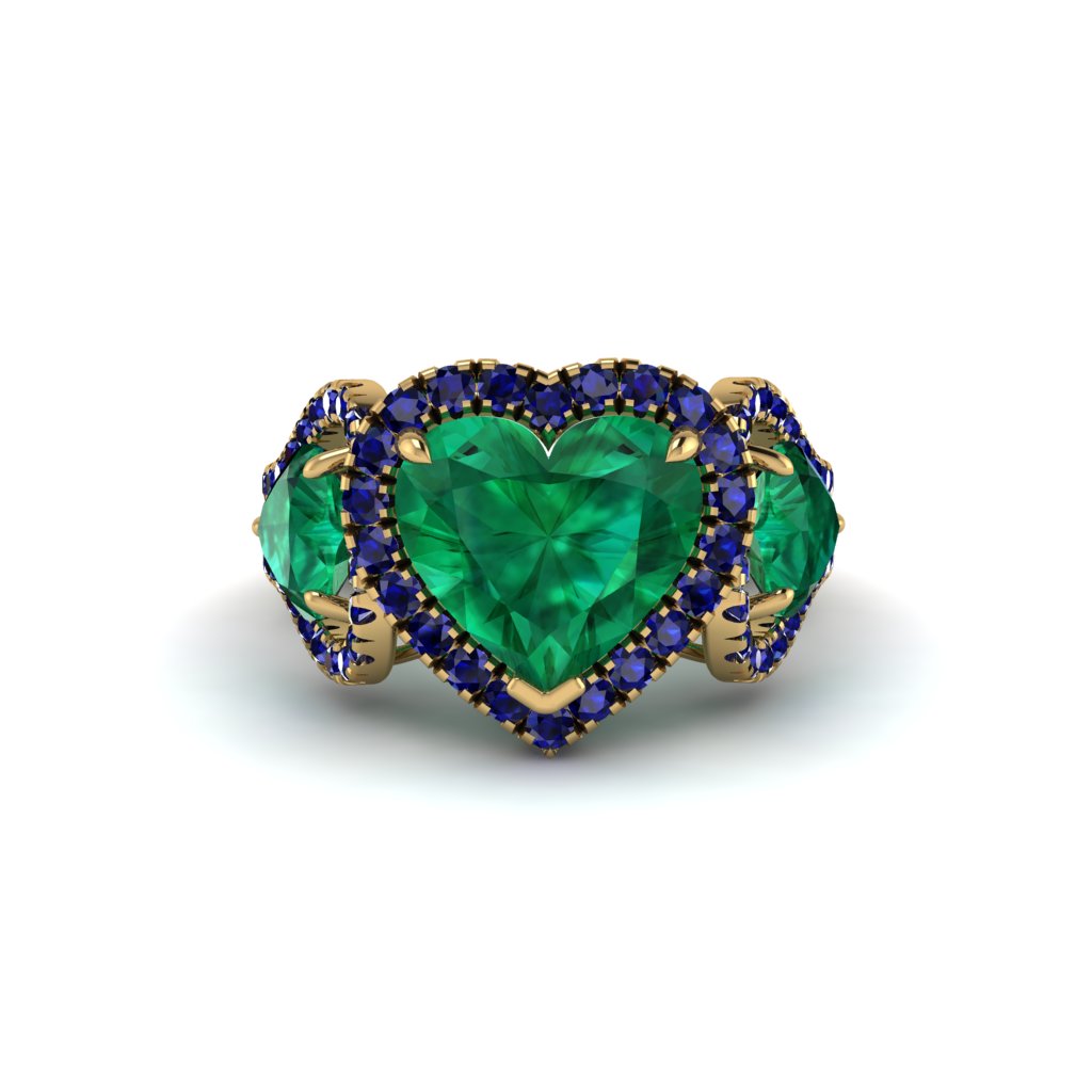 Emerald Eternal Heartbeat Engagement Ring - Aylin No. 64