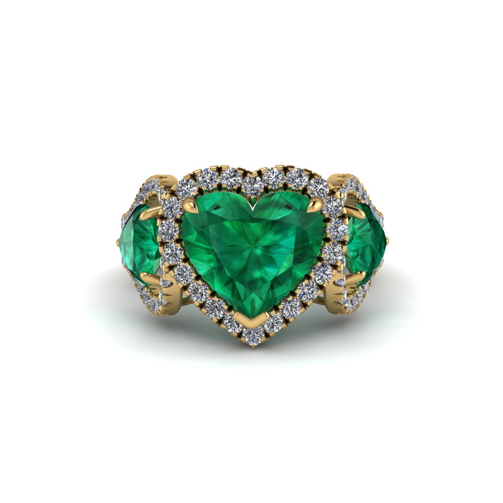 Emerald Eternal Heartbeat Engagement Ring - Aylin No. 4