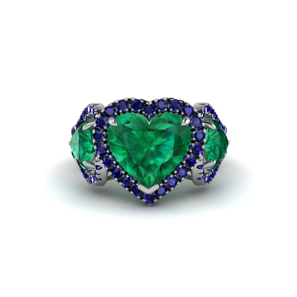 Emerald Eternal Heartbeat Engagement Ring - Aylin No. 66