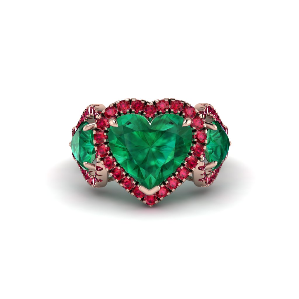 Emerald Eternal Heartbeat Engagement Ring - Aylin No. 50