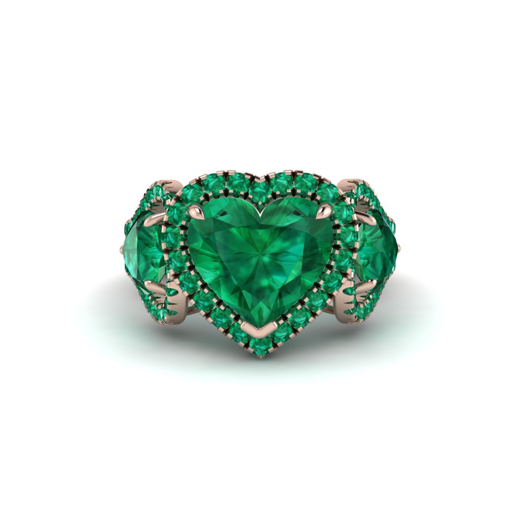 Emerald Eternal Heartbeat Engagement Ring - Aylin No. 20