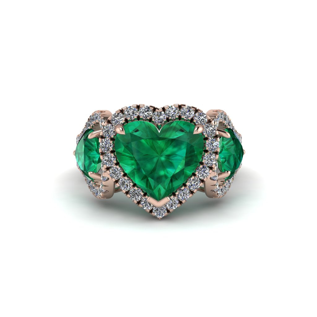 Emerald Eternal Heartbeat Engagement Ring - Aylin No. 5