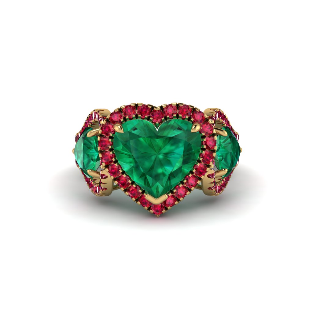 Emerald Eternal Heartbeat Engagement Ring - Aylin No. 49