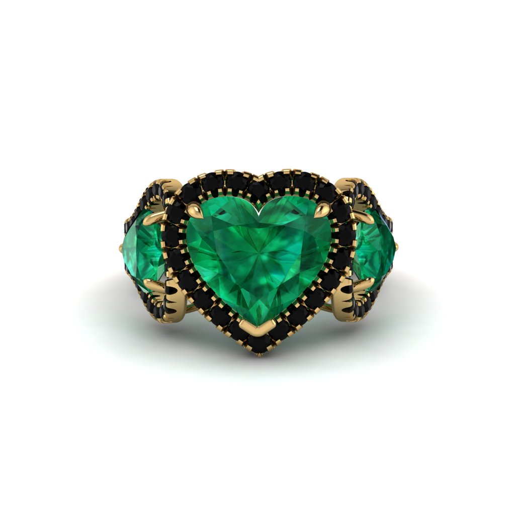 Emerald Eternal Heartbeat Engagement Ring - Aylin No. 34
