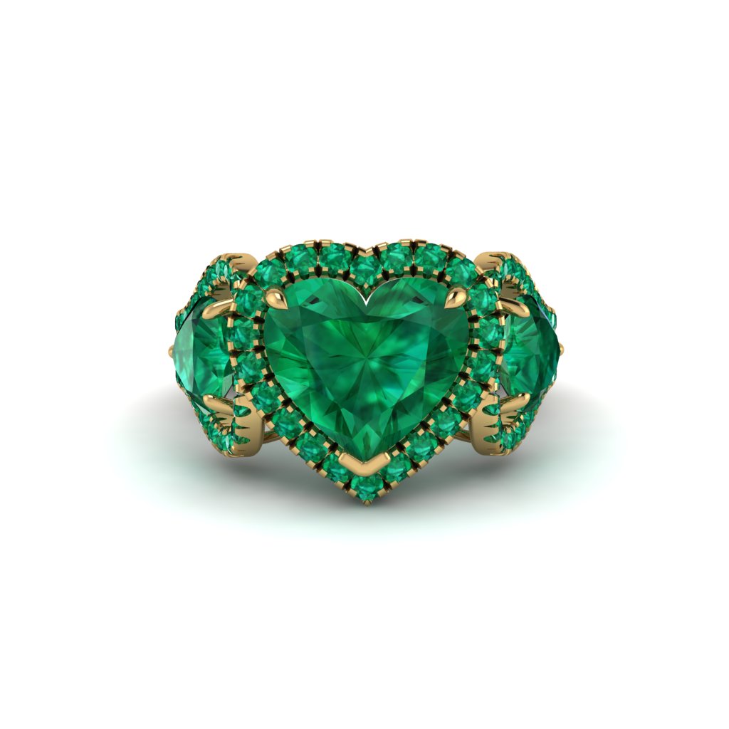 Emerald Eternal Heartbeat Engagement Ring - Aylin No. 19