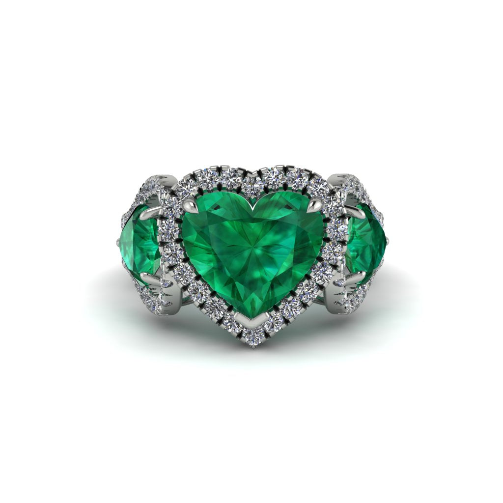 Emerald Eternal Heartbeat Engagement Ring - Aylin No. 6