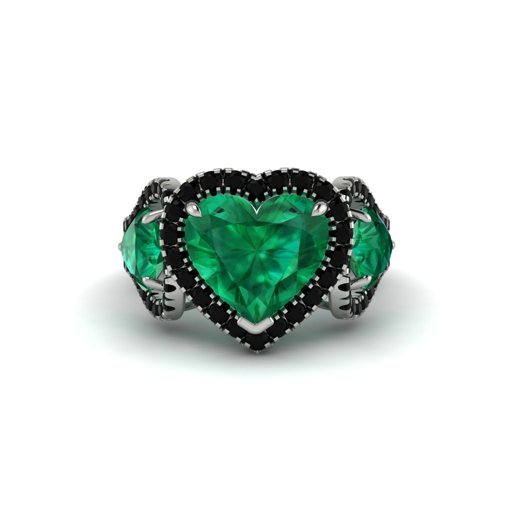 Emerald Eternal Heartbeat Engagement Ring - Aylin No. 36