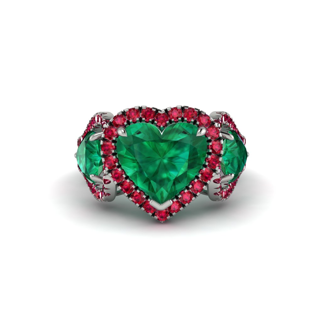 Emerald Eternal Heartbeat Engagement Ring - Aylin No. 51