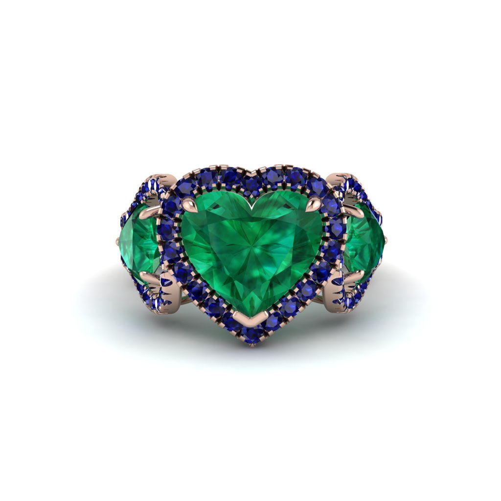 Emerald Eternal Heartbeat Engagement Ring - Aylin No. 65