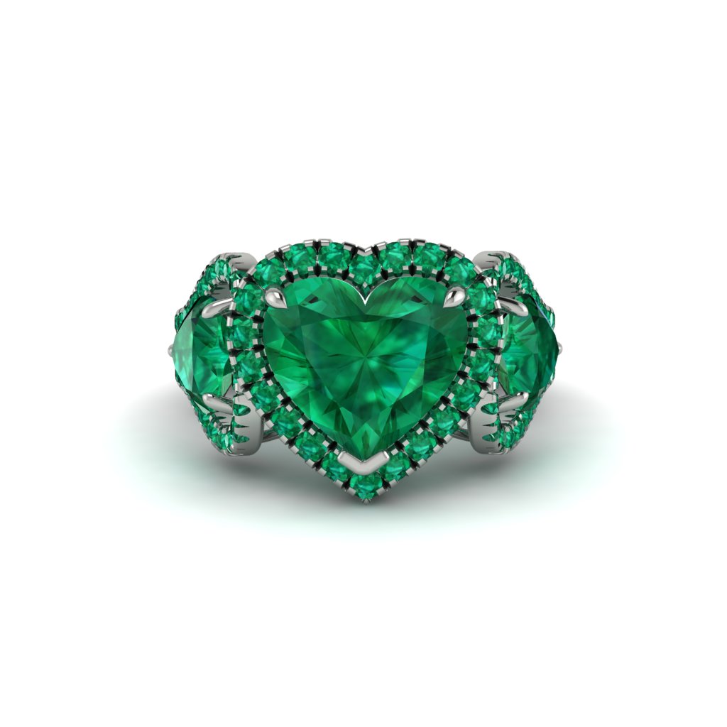 Emerald Eternal Heartbeat Engagement Ring - Aylin No. 21