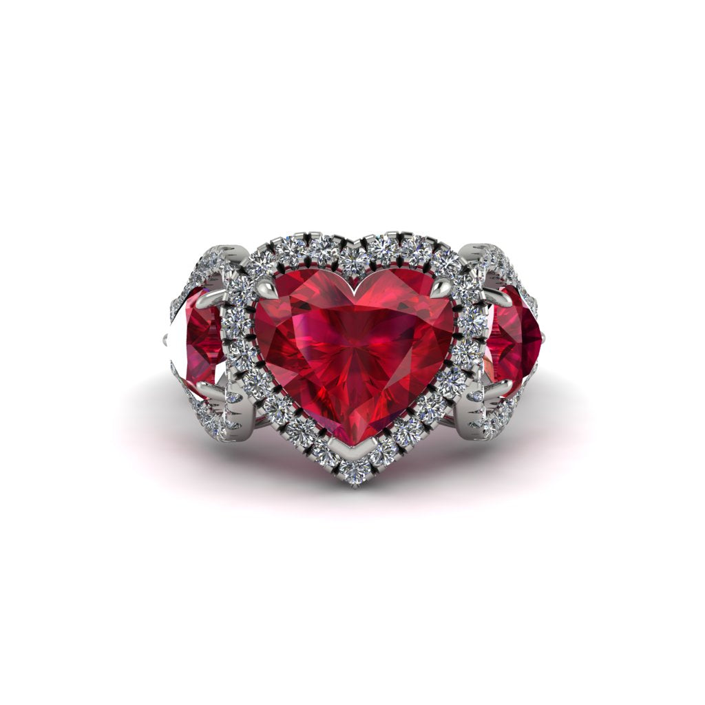 Ruby Eternal Heartbeat Engagement Ring - Aylin No. 12