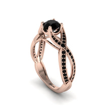 Black Diamond Eternal Twist Engagement Ring - Maisie No. 38 image 1