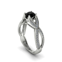 Black Diamond Eternal Twist Engagement Ring - Maisie No. 9 image 1