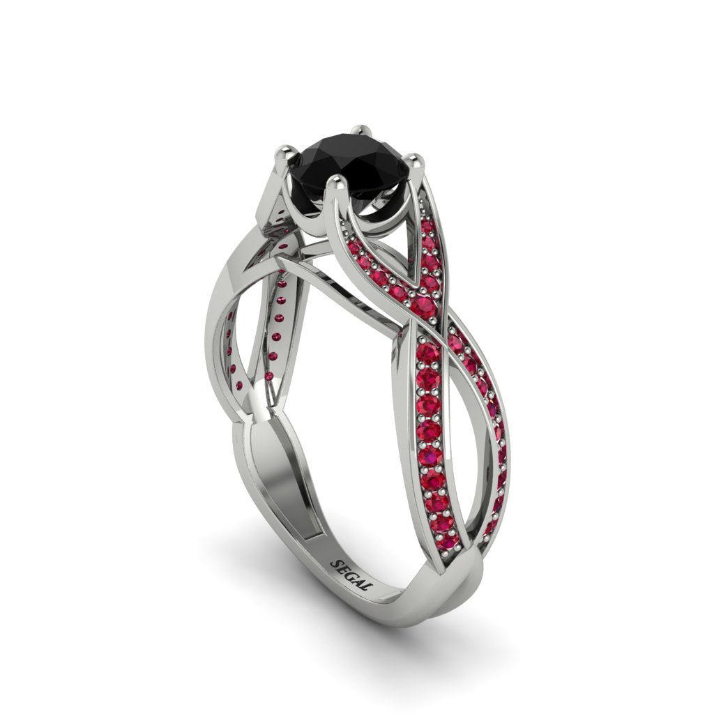 Black Diamond Eternal Twist Engagement Ring - Maisie No. 54