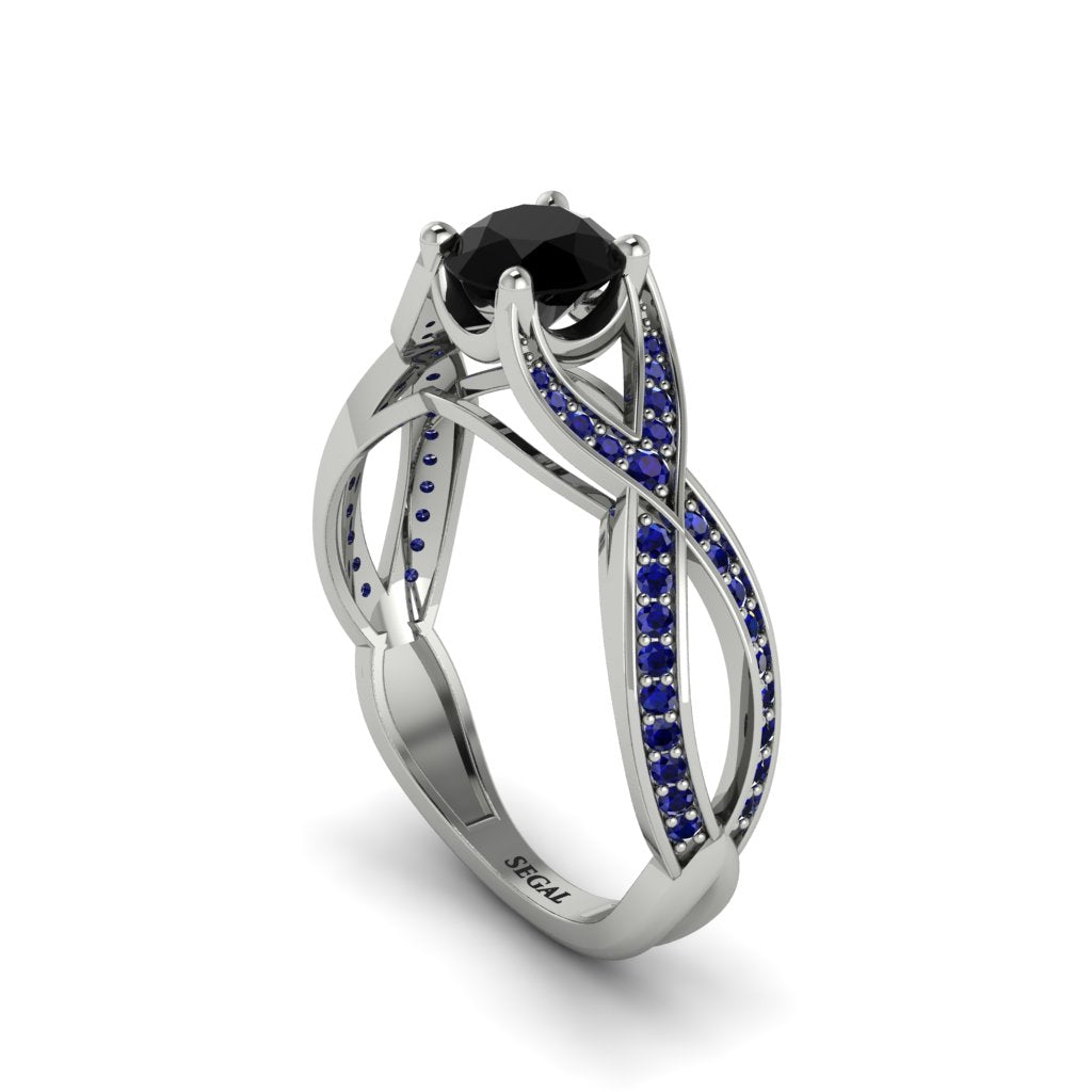 Black Diamond Eternal Twist Engagement Ring - Maisie No. 69