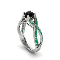 Black Diamond Eternal Twist Engagement Ring - Maisie No. 24 image 1