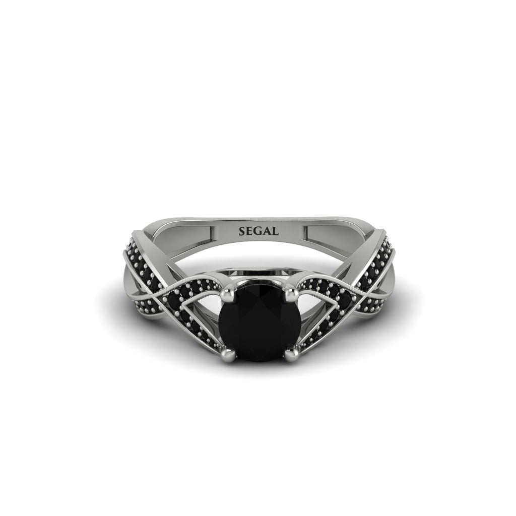Black Diamond Eternal Twist Engagement Ring - Maisie No. 39