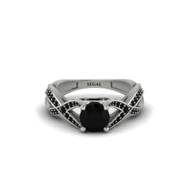 Black Diamond Eternal Twist Engagement Ring - Maisie No. 39 image 1