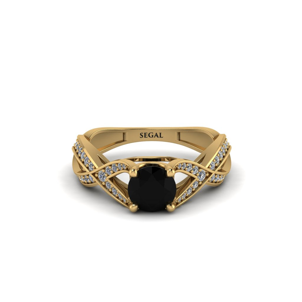 Black Diamond Eternal Twist Engagement Ring - Maisie No. 7