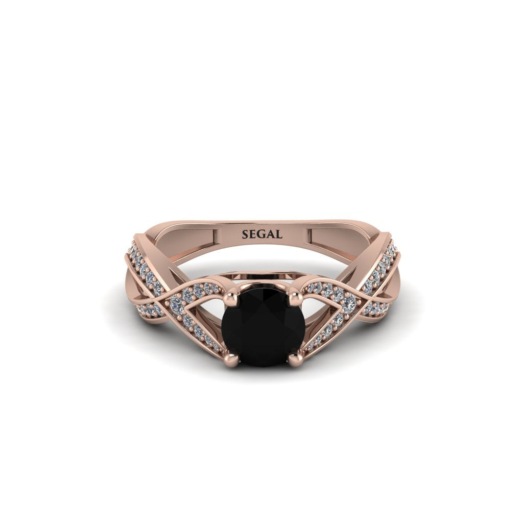 Black Diamond Eternal Twist Engagement Ring - Maisie No. 8