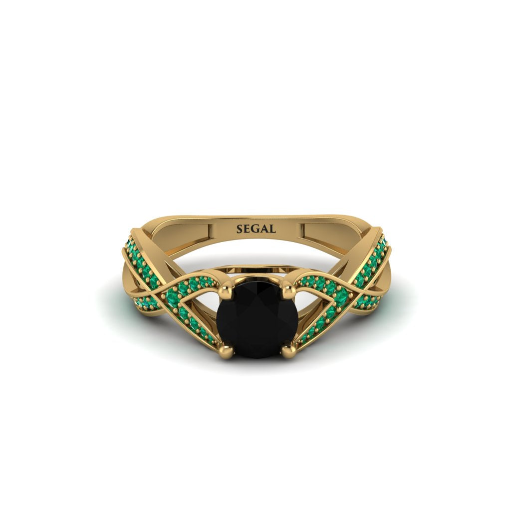 Black Diamond Eternal Twist Engagement Ring - Maisie No. 22