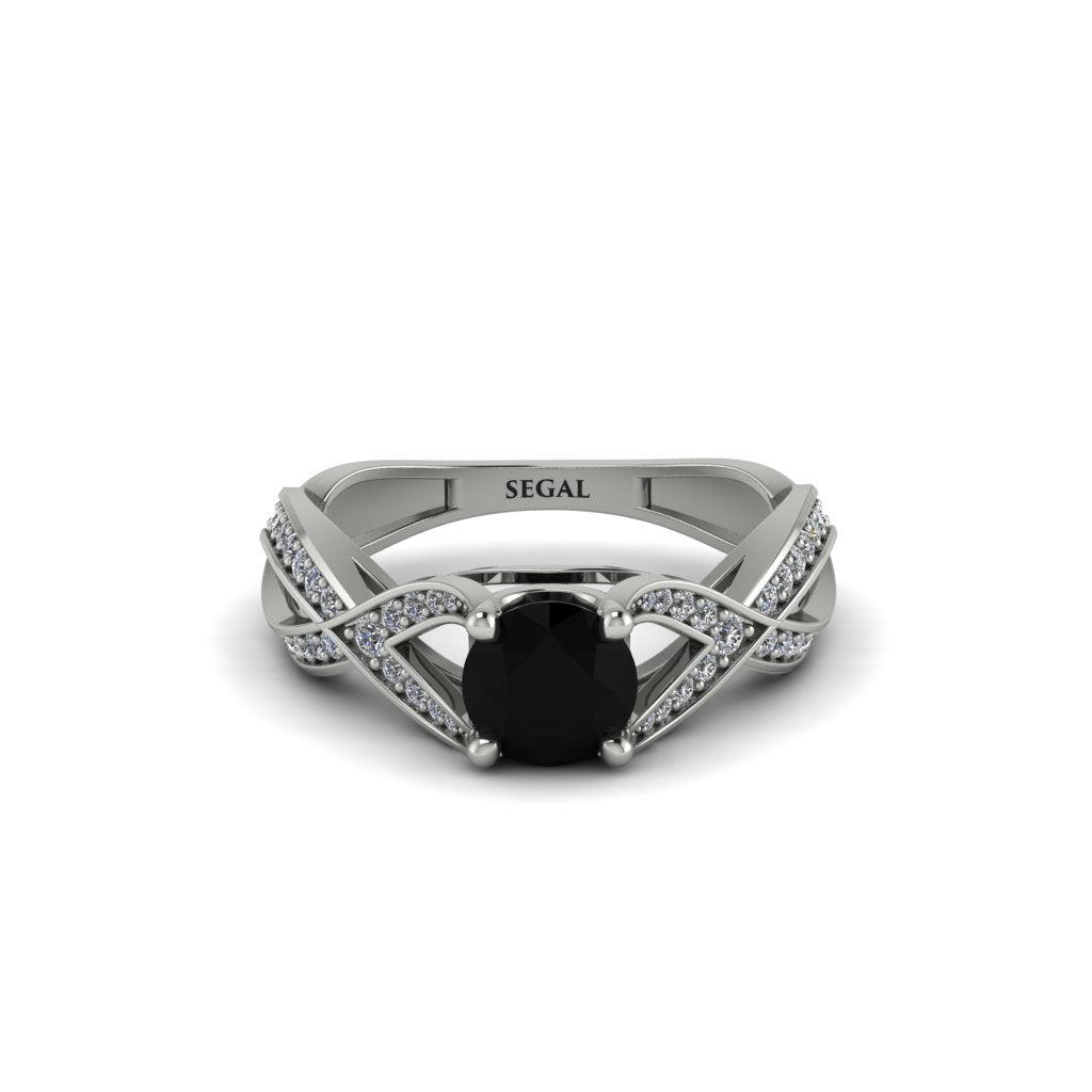 Black Diamond Eternal Twist Engagement Ring - Maisie No. 9