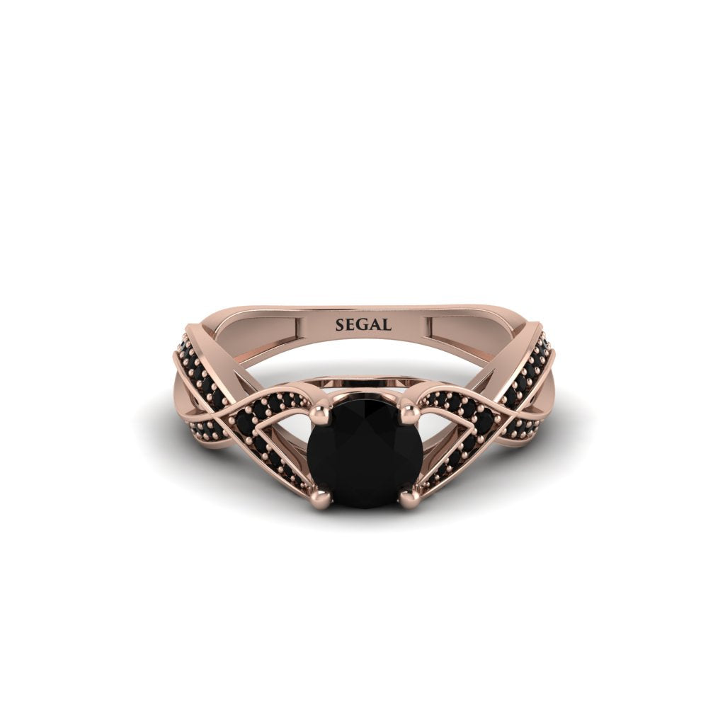 Black Diamond Eternal Twist Engagement Ring - Maisie No. 38