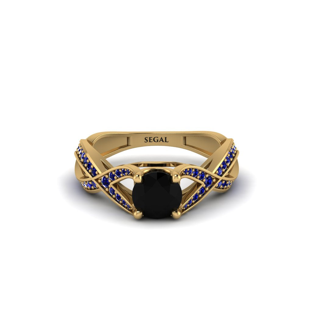 Black Diamond Eternal Twist Engagement Ring - Maisie No. 67