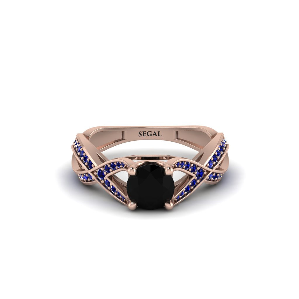 Black Diamond Eternal Twist Engagement Ring - Maisie No. 68