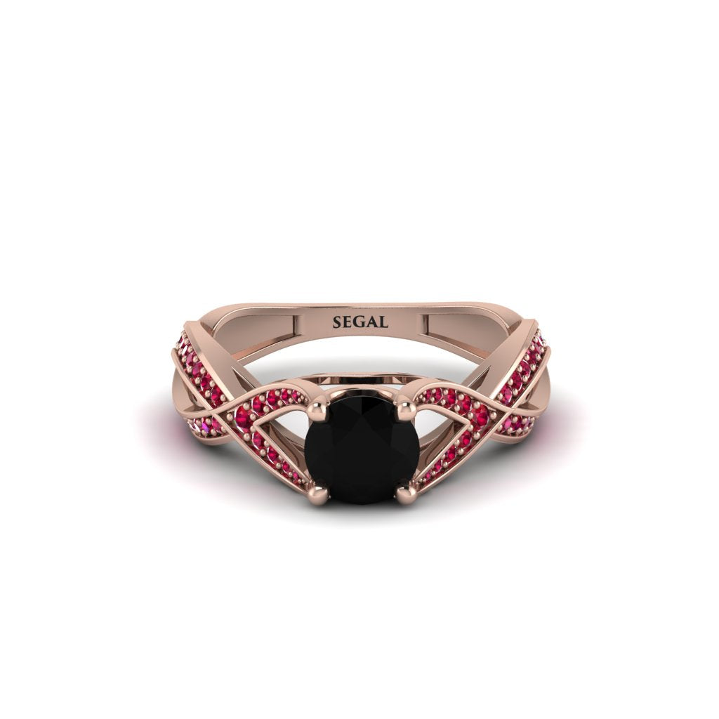 Black Diamond Eternal Twist Engagement Ring - Maisie No. 53
