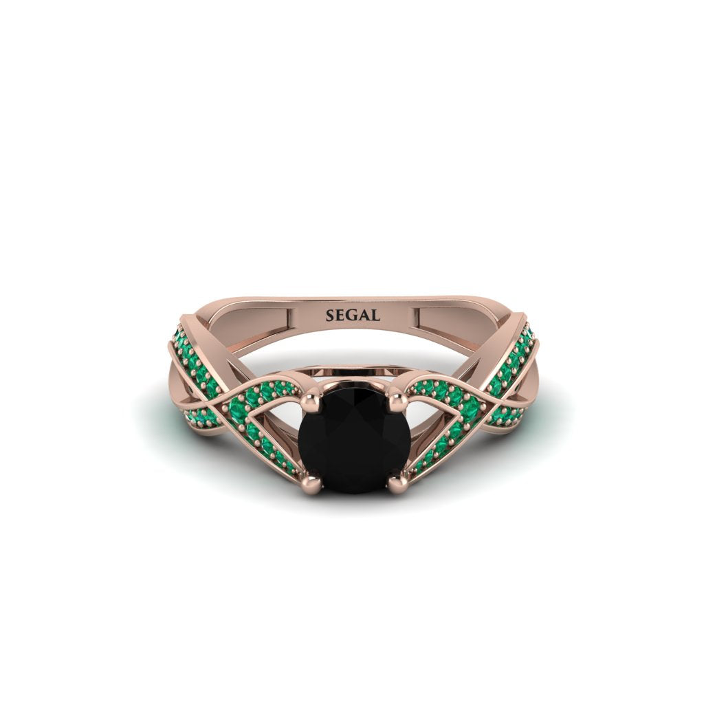 Black Diamond Eternal Twist Engagement Ring - Maisie No. 23