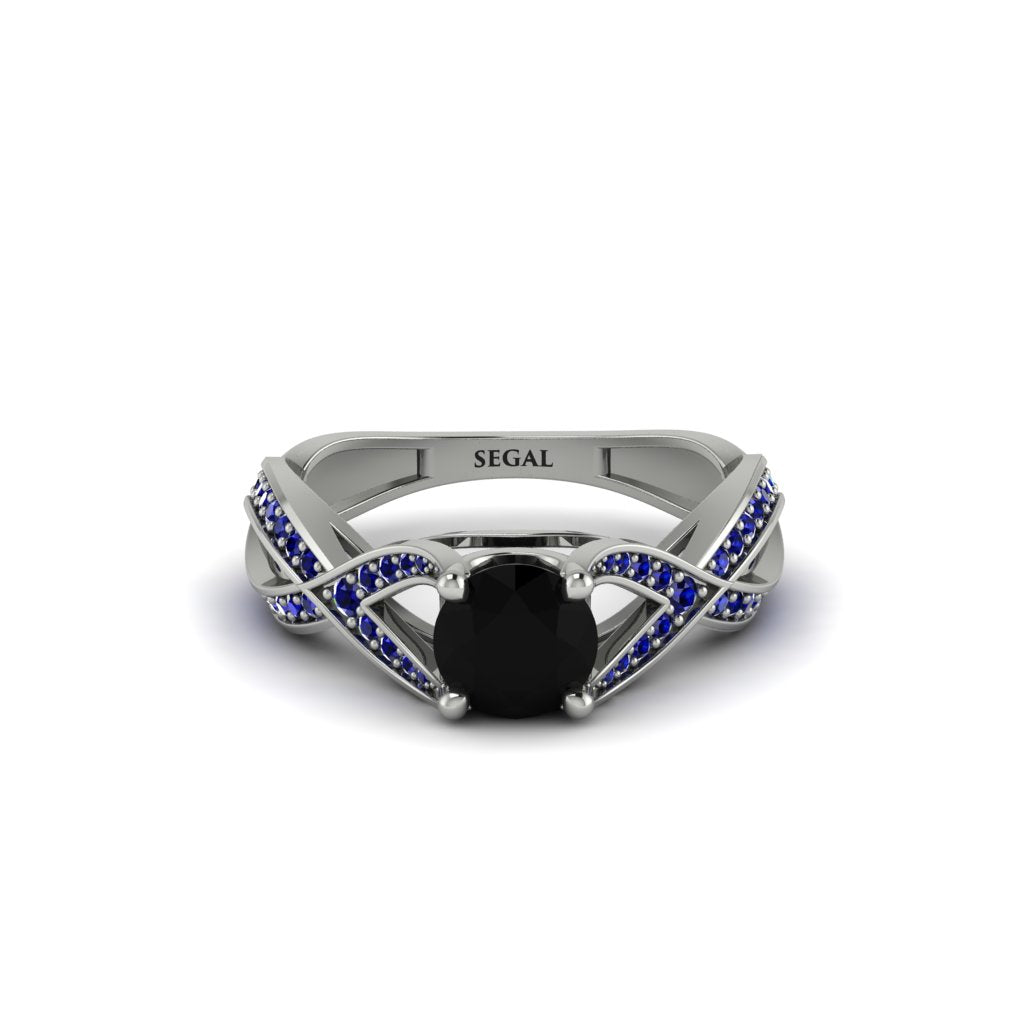 Black Diamond Eternal Twist Engagement Ring - Maisie No. 69