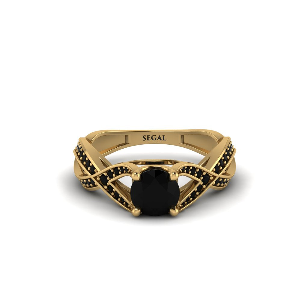 Black Diamond Eternal Twist Engagement Ring - Maisie No. 37
