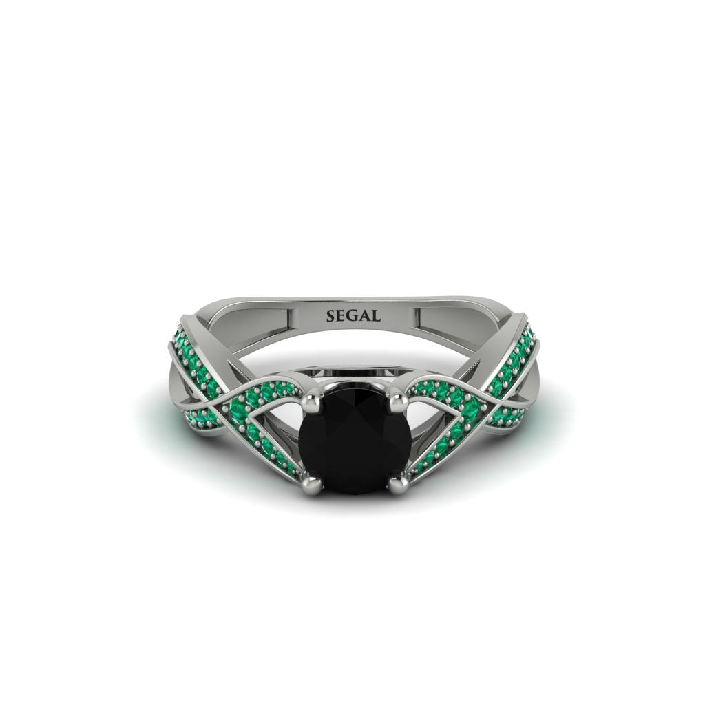 Black Diamond Eternal Twist Engagement Ring - Maisie No. 24